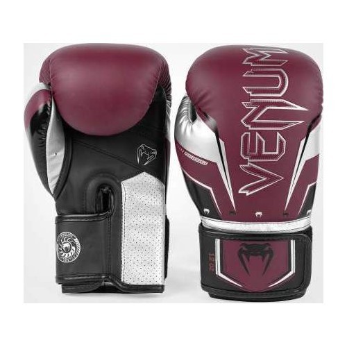 Bokso pirštinės Venum Elite Evo – bordo/sidabrinės