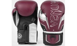 Venum Elite Evo Boxing Gloves - Burgundy/Silver