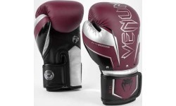 Боксёрские перчатки Venum Elite Evo – бордовый/серебристый