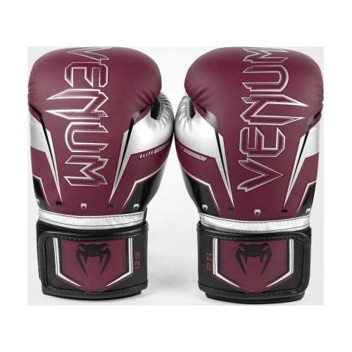 Bokso pirštinės Venum Elite Evo – bordo/sidabrinės