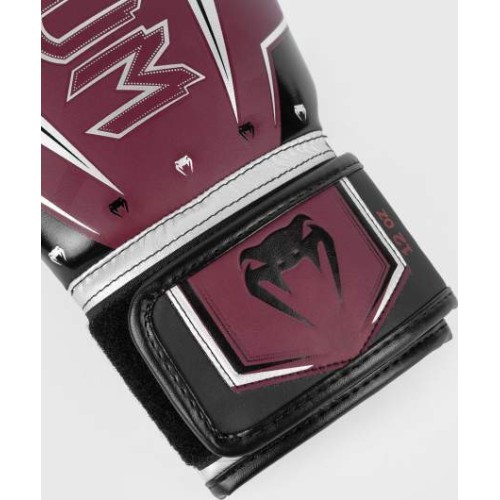 Venum Elite Evo Boxing Gloves - Burgundy/Silver