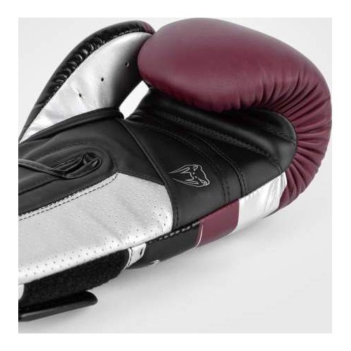 Venum Elite Evo Boxing Gloves - Burgundy/Silver