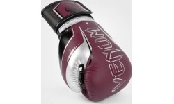 Venum Elite Evo Boxing Gloves - Burgundy/Silver