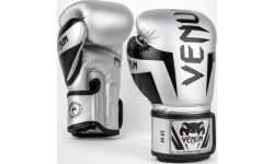 Боксёрские перчатки Venum Elite, серебристо-чёрные
