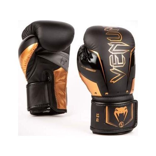 Боксёрские перчатки Venum Elite Evo, чёрные/бронзовые