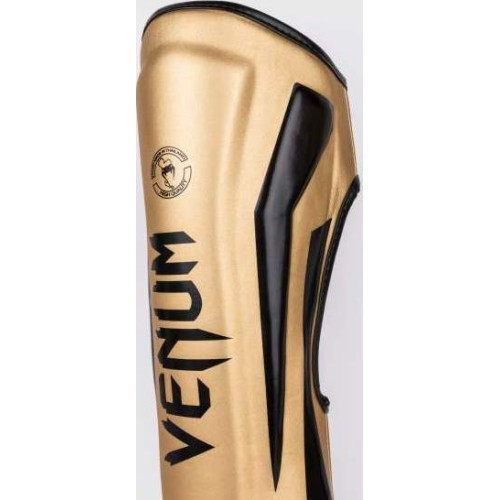 Защита голени Venum Elite Standup, золотисто-чёрная