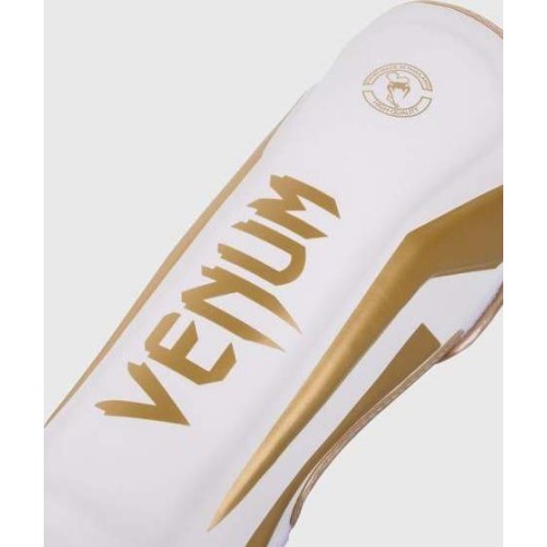Blauzdų apsaugos Venum Elite Standup - baltos/auksinės