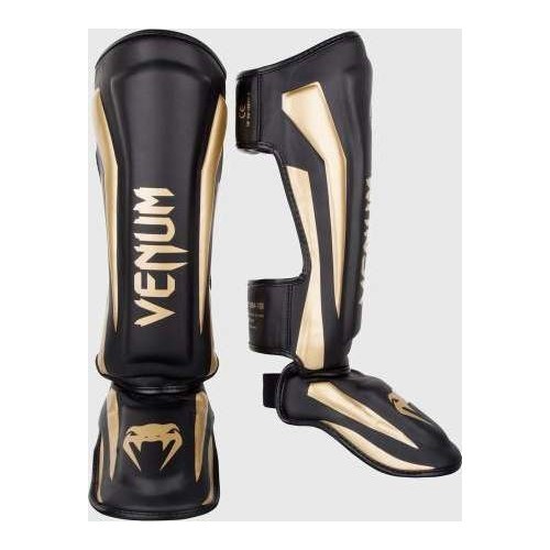 Защита голени Venum Elite Standup, черно-золотая