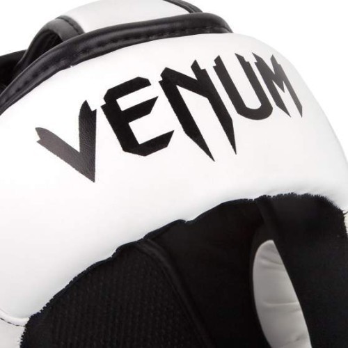 Боксёрский шлем Venum Elite, бело-чёрный