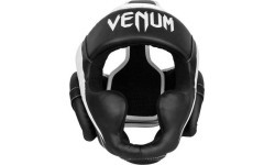 Bokso šalmas Venum Elite, juodas/baltas