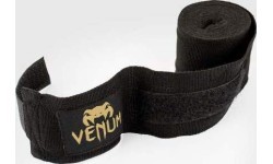 Боксёрские бинты Venum Kontact, 4,5 м, чёрно-золотые