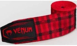 Venum Tartan bokso bintai, raudoni