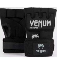 Боксёрские бинты Venum Gel Kontact Quick, чёрно-серебристые