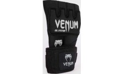 Боксёрские бинты Venum Gel Kontact Quick, чёрно-серебристые