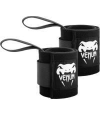 Кистевые бинты для тяжёлой атлетики Venum Hyperlift, чёрные (пара)