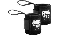 Кистевые бинты для тяжёлой атлетики Venum Hyperlift, чёрные (пара)