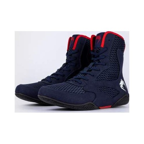 Venum Contender Boxing Shoes - Navy Blue/Red