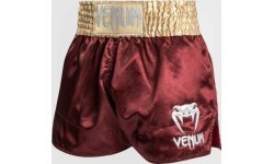 Venum Classic Muay Thai šortai - bordo/auksiniai/balti