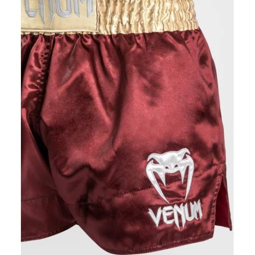 Venum Classic Muay Thai šortai - bordo/auksiniai/balti