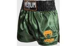 Шорты для муай-тай Venum Classic, зелёно-чёрно-золотые