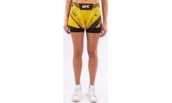 UFC Venum Authentic Fight Night moteriški MMA šortai, siauras kirpimas, geltoni