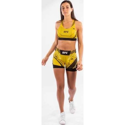 UFC Venum Authentic Fight Night moteriški MMA šortai, siauras kirpimas, geltoni