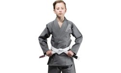 Кимоно BJJ Venum Contender Kids с белым поясом, серое