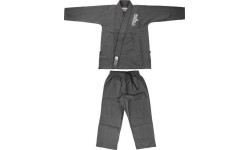 BJJ kimono Venum Contender Kids su baltu diržu, pilkas