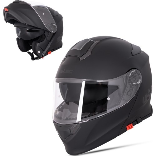 Atverčiamas motociklininko šalmas W-TEC Venero - Magic Matt Black