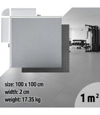 Tvirtas grindų kilimėlis inSPORTline Luxteko Waffle 100 x 100 x 2 cm - Mramor