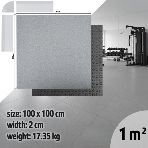 Heavy-Duty Floor Mat inSPORTline Luxteko Waffle 100 x 100 x 2 cm - Mramor