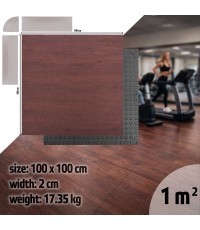 Tvirtas grindų kilimėlis inSPORTline Luxteko Waffle 100 x 100 x 2 cm - Medienos