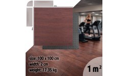 Tvirtas grindų kilimėlis inSPORTline Luxteko Waffle 100 x 100 x 2 cm - Medienos