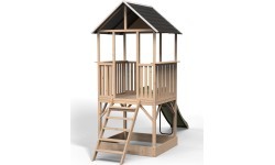 EXIT Panorama 500 wooden playhouse with slide and sandpit