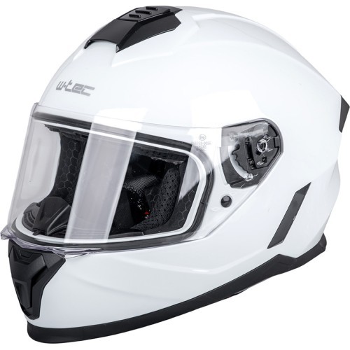 Vaikiškas integralinis motociklininko šalmas W-TEC Basmeck - Blizgi balta
