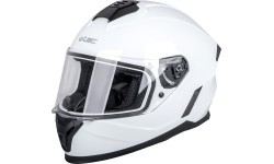 Vaikiškas integralinis motociklininko šalmas W-TEC Basmeck - Blizgi balta