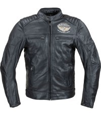 Men’s Leather Motorcycle Jacket W-TEC Black Heart Wings - Black