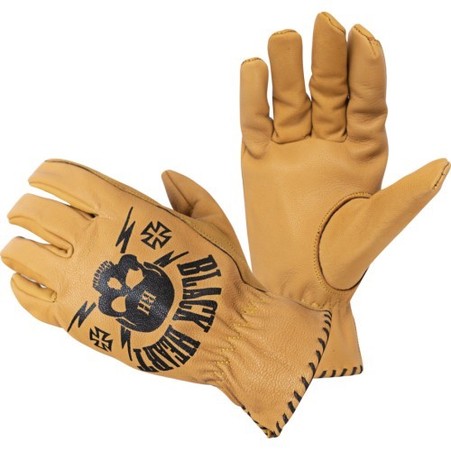 Мотоциклетные перчатки W-TEC Black Heart Skull Leather Motorcycle Gloves - Camel