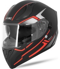 Интегральный мотоциклетный шлем W-TEC Vesco - Черный матовый-Corsa красный