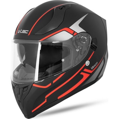 Full-Face Motorcycle Helmet W-TEC Vesco - Black Matt-Corsa Red