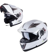 Flip-Up Motorcycle Helmet W-TEC Pezzon - White-Bronze