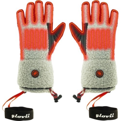 Heated Faux Shearling Gloves Glovii GS3 - Beige, Black
