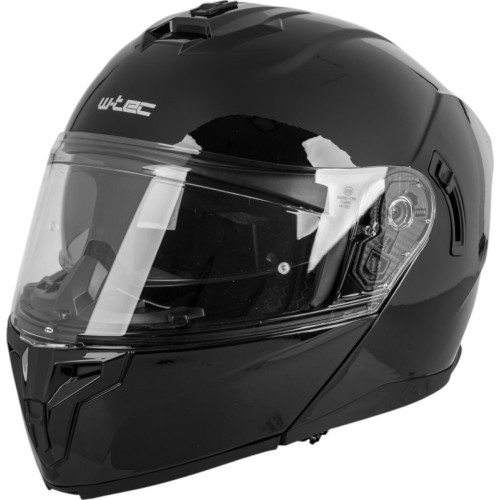 Flip-Up Motorcycle Helmet W-TEC Benidor - Black Glossy