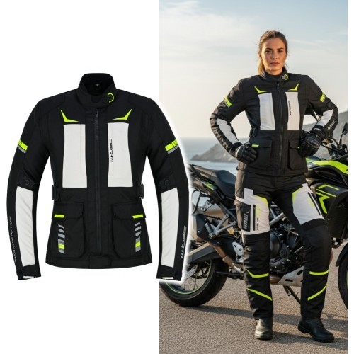 Women’s Motorcycle Jacket W-TEC Warao Lady - Black-Fluo