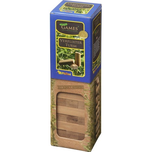 Tumbling Tower Philos Bamboo 6.6x6.6x25.5 cm