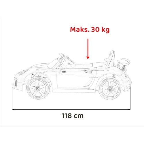 Elektromobilis RUF CTR3, baltas