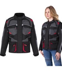 Женская мотоциклетная куртка W-TEC Radana - Black, grey, red