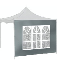 Šoninės sienelės pavėsinei WINDOW 2x3 m 420D, pilkos, neperšlampamos