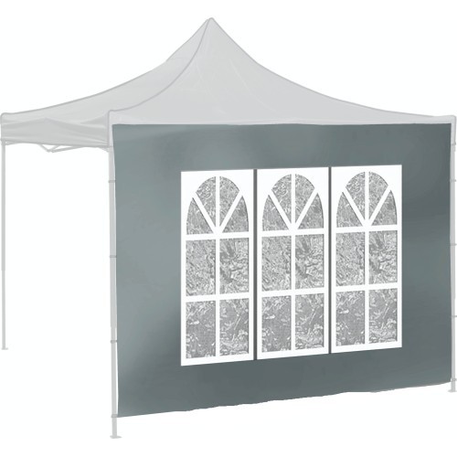 Šoninės sienelės pavėsinei WINDOW 2x3 m 420D, pilkos, neperšlampamos