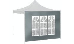 Šoninės sienelės pavėsinei WINDOW 2x3 m 420D, pilkos, neperšlampamos